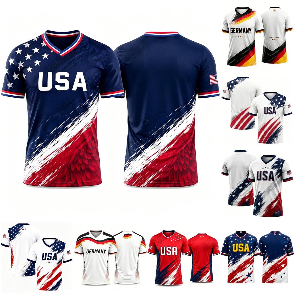 Men's Casual Short Sleeve Shirt V Neck Lightweight Breathable Fabric Athletic Fit Graphic Print Germany Design