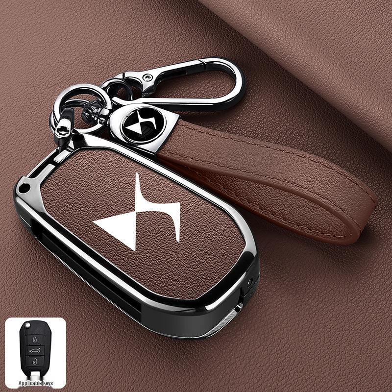 Custodia Chiavi DS7: Guscio Metallico DS4S con Fibbia e Catena per Telecomando Auto Intelligente DS5/DS6