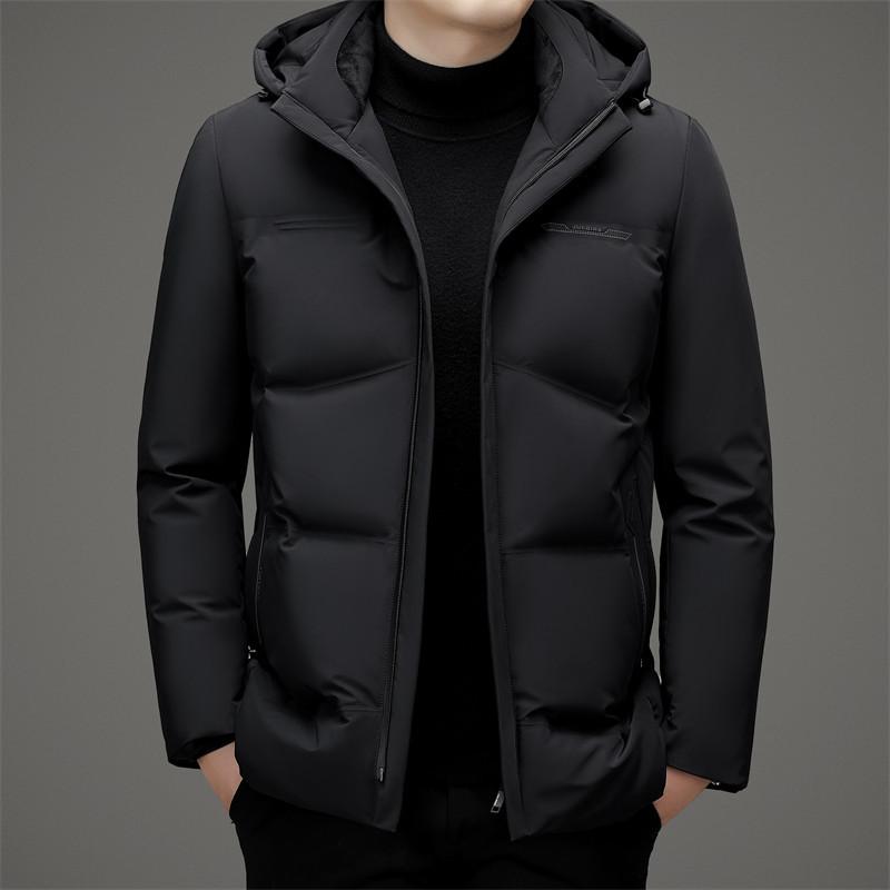 

Осенне-зимняя молочно-шелковая ткань 90% белого утиного пуха, мужская утолщенная куртка средней длины, утепленная куртка-пуховик 4XL