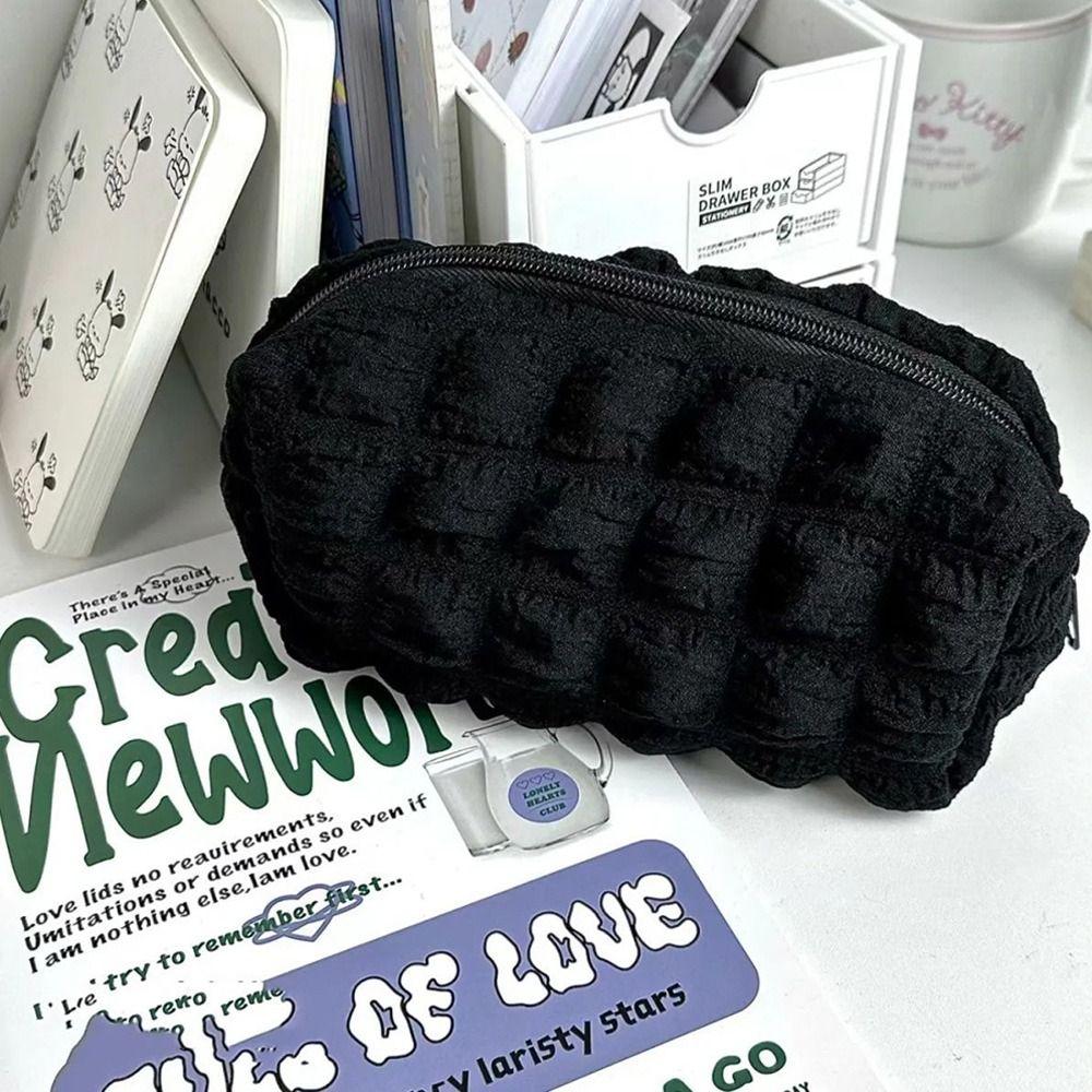 Soft Stationery Box Solid Color Pillow Bag Durable Cosmetic Bag for School Supplies