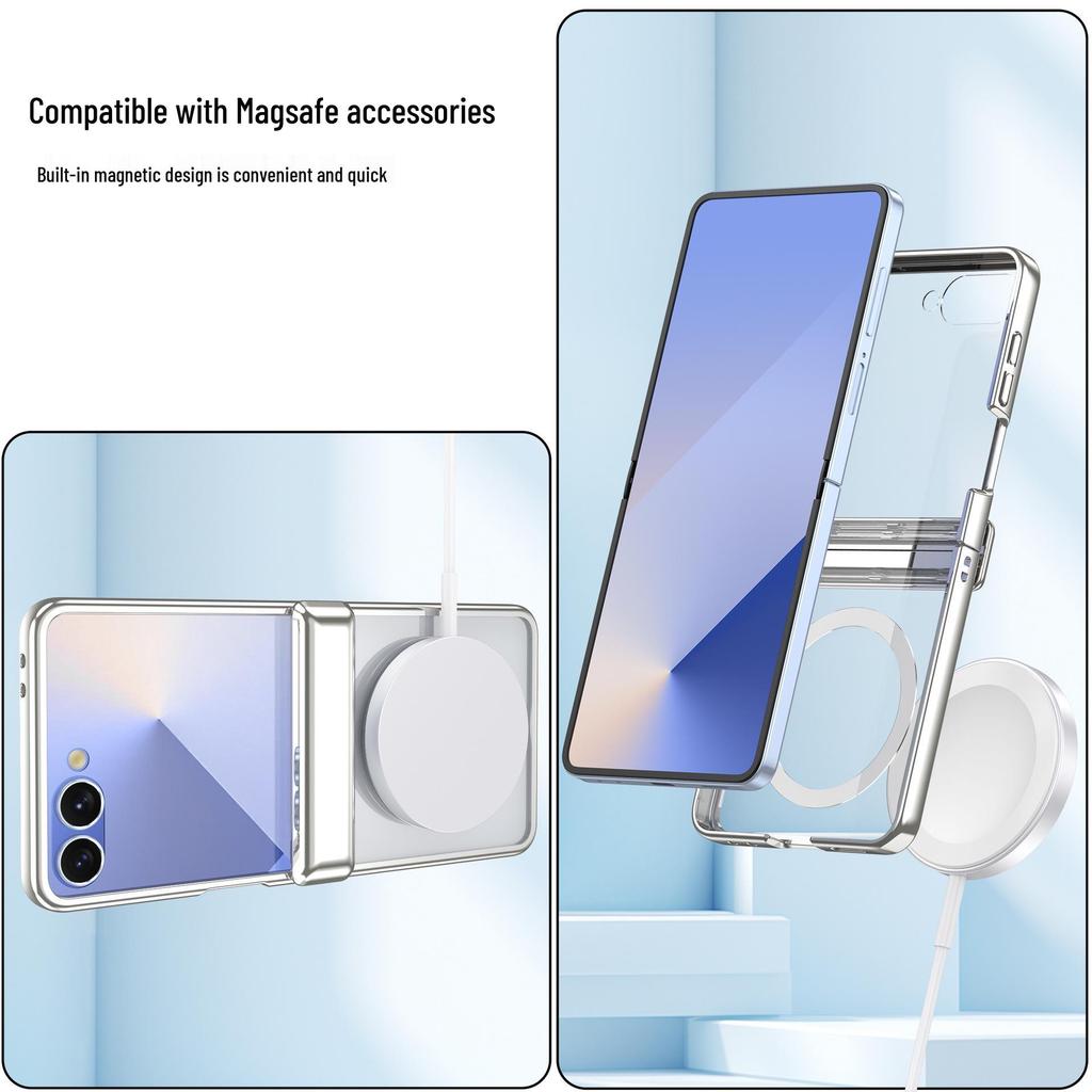 Samsung Z Flip7 Case: Spring Hinge Shell, Flip6/5 Compatible, Magnetic Wireless Charging Protective Cover.