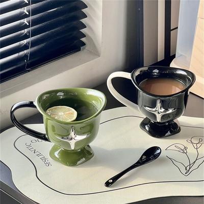 Keramický hrnek s uchem Domácí Kancelář DIY Káva Latte Ledový Americký Hrneček 350ml Hrneček na pití Hrneček na vodu Dárek