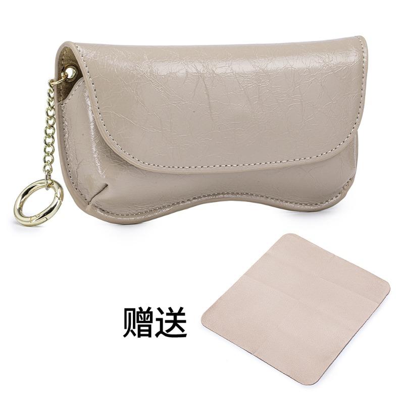 New Burst Glasses Bag Niche Design Versatile Portable Sunglasses Storage Bag First Layer Cowhide Sunglasses Case