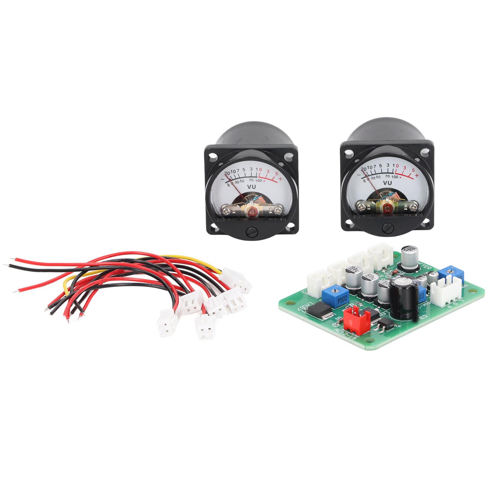 

2PCS VU Meter Panel Warm Back Light Recording Audio Level Amplifier Driver Board with Cable
