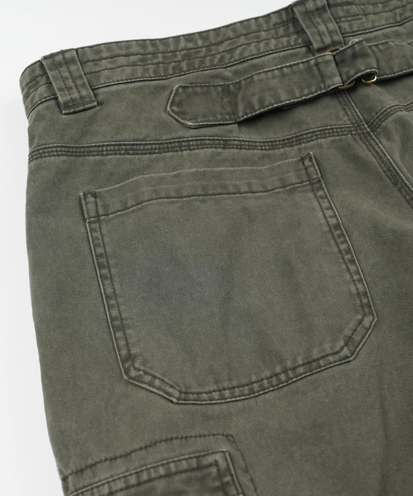 FRIZMWORKS Washed Cotton Zip Cargo Pants _ Olive