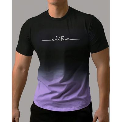 Sommer Herren T-Shirt mit Farbverlauf-Musterdruck Bequemes, modisches Herren-T-Shirt mit kurzen Ärmeln, schnelltrocknend, großes Kleidungsoberteil