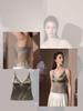 2026 Spring Women's Satin Lace Seamless Criss-cross V-neck Strappy Top