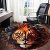 1pc Lion Flame Office Round Area Rug, Indoor Mat Suitable ForOffice, Under Office Chairs Bedroom Living Room Home Decor, Room Deco,  N53