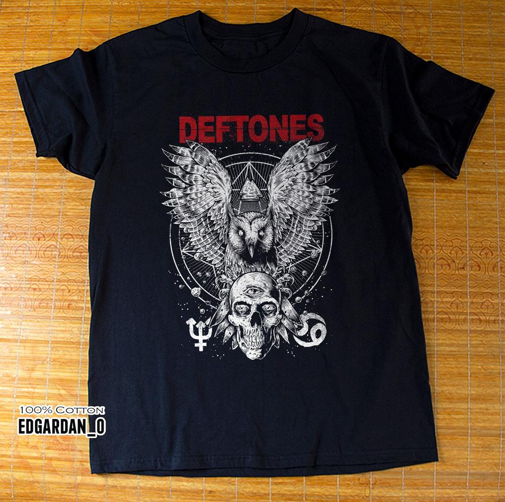 Deftones White Owl Skull Rock Band Black Unisex Tshirt Size S5xl