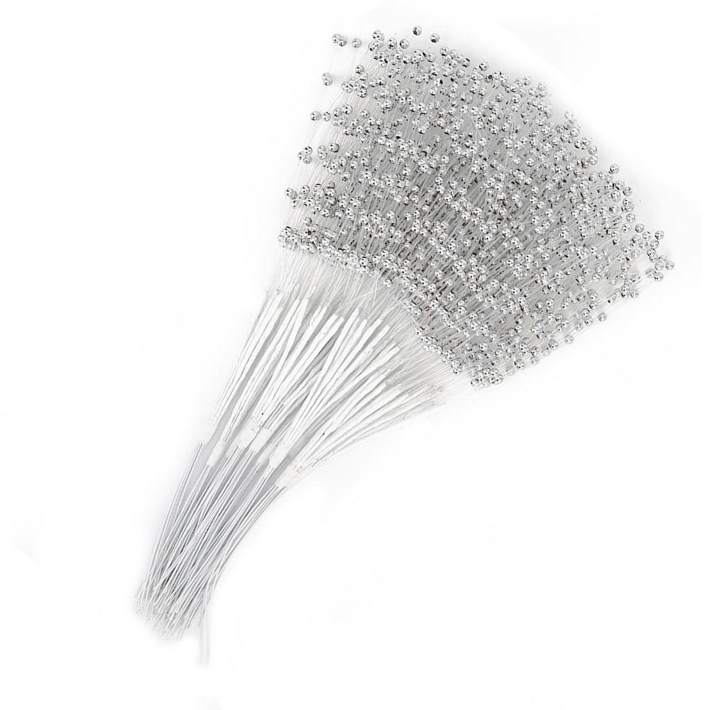 100 szt. Sztuczne Perły Koraliki na Patyczkach 3mm Akcesoria do DIY Dekoracja Sznurek z Koralików Wesele Impreza