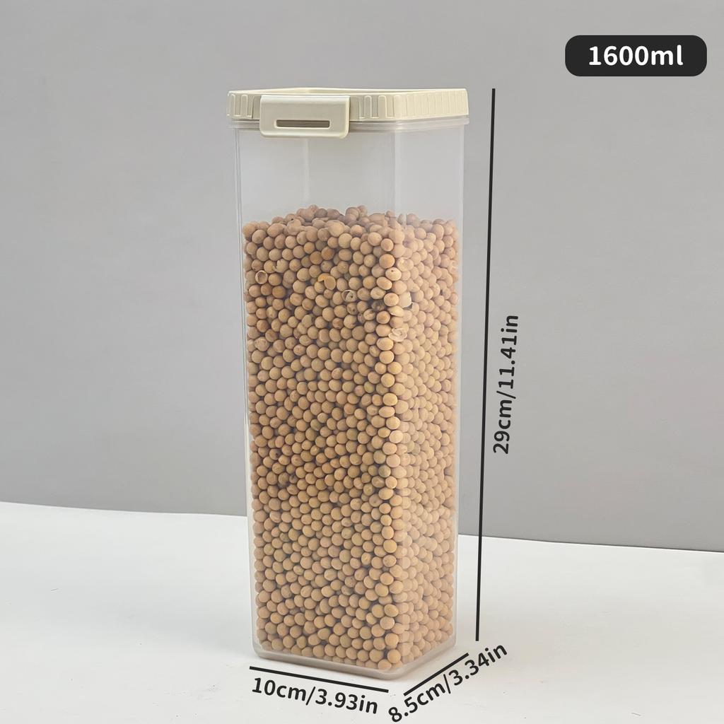 Plastic Cereals Storage Tank With Handle Moisture-Proof Pasta Snack Spice Container Sealed Food Storage Box Kitchen Organizer