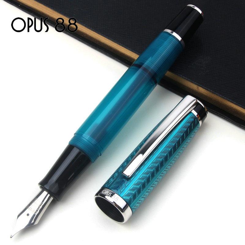 

OPUS 88 OPEAR Обмежена серія Синій Справжня крапельниця Ручка-перо Великий крапельний чорнильний стрижень Колекція Ручка з смоли Розкішний подарунок M Nib (0.7MM )