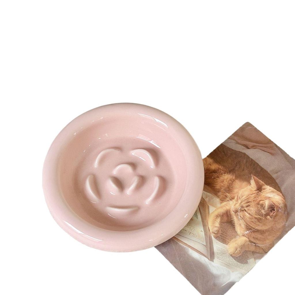 Thickened Ceramic Cat Bowl with Gentle Neck Protection for Slow Eating