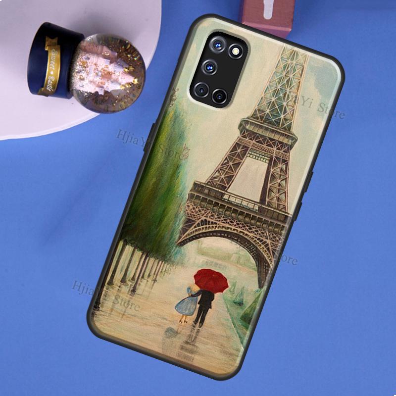 Paris Eiffel Tower Case For OPPO A74 A94 A54 A57 S A77 A76 A96 A52 A72 A91 A93 A5 A9 A31 A53 A15 A16 A17 Cover
