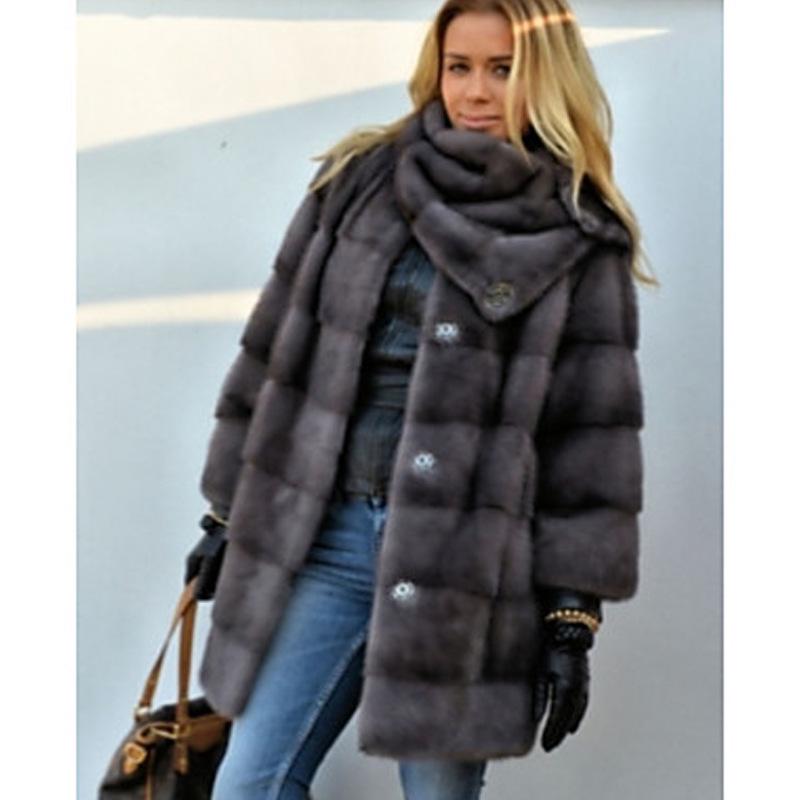 Grey Leopard Print Long-Sleeve Mid-Length Coat