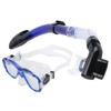 Adults Snorkel Set AntiFog Diving Cover Tempered Glass Goggles with Dry Top Snorkel Tube(Blue )