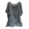 Women Fashion Summer 2022 Round Neck Pullover Printed Short Sleeve Top Blouse