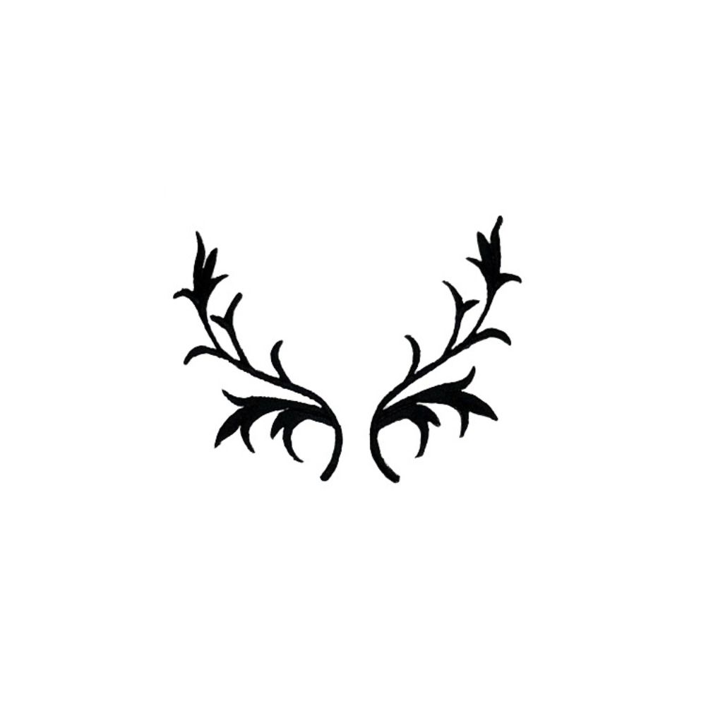 4 Pairs Deer Antler Embroidery Patch Decorative Applique Sew on Patch For Clothing Dresses