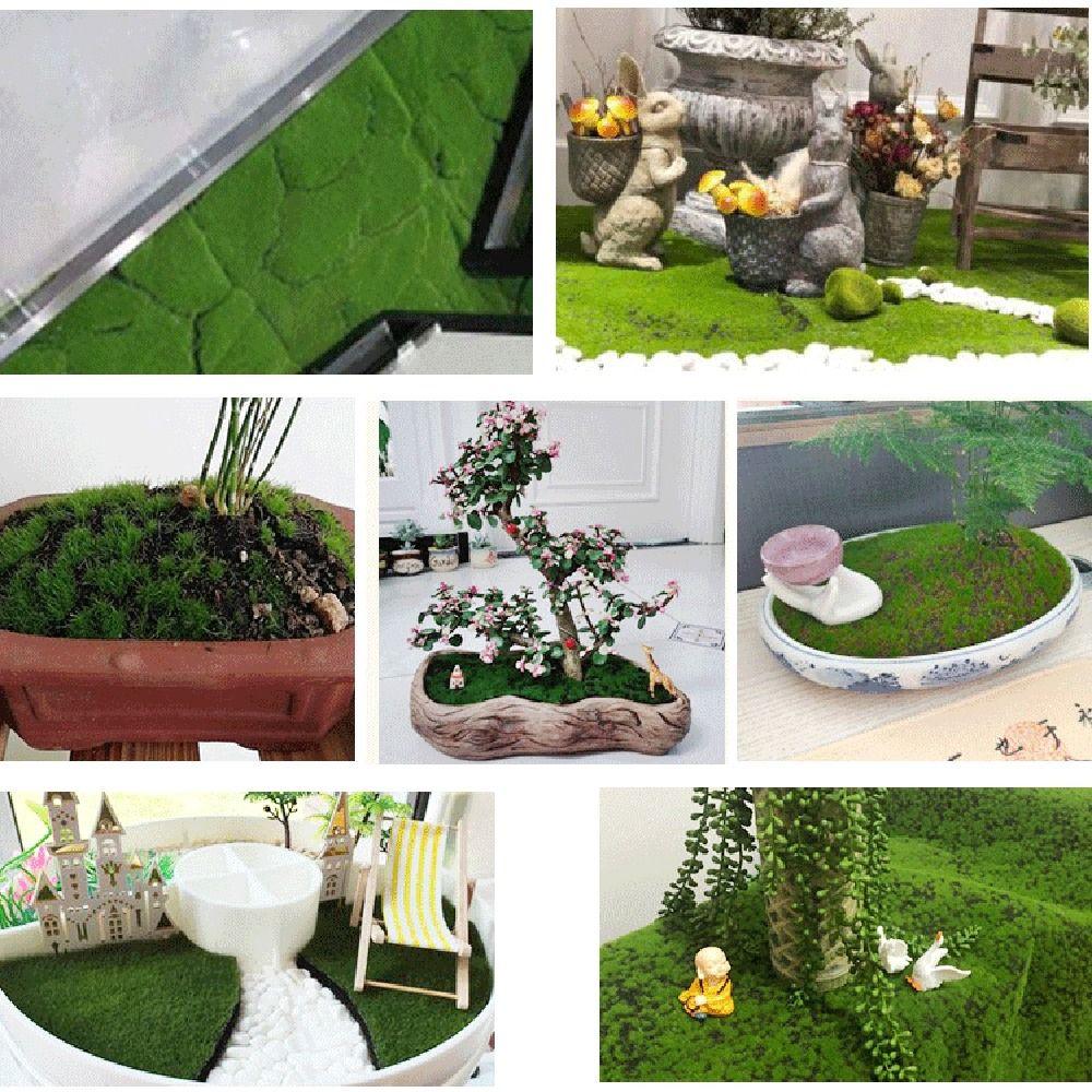 DIY Fake Moss Grass Turf Eternal Life Lifelike Artificial Moss Carpet No Watering Durable Fake Green Grass Mat Living Room