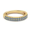 London Blue Topaz Dual Row Pave Band Ring- 925 Sterling Silver Gold Vermeil