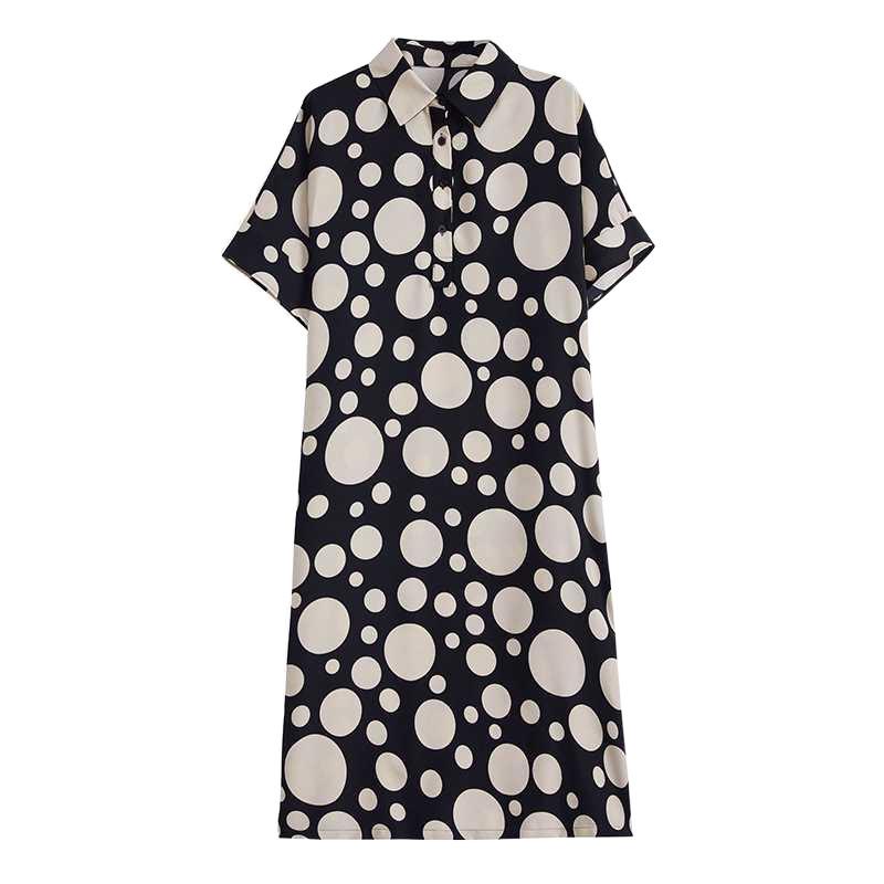 Summer Sale! Trendy Oversized Polka Dot Print Dress Youthful Chic Casual Style
