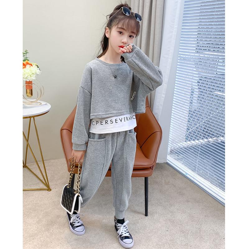 Mädchen Kleidung Mode 2-teiliges Set für Kleinkinder Sporttops + Hosenanzug Lässiges Outfit für Frühling Herbst Kleidung