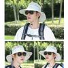 Summer Men Camping Big Brim Sun Protection Fisherman Hat Outdoor Riding Mountaineering Fish Hat Hiking Breathable Hat