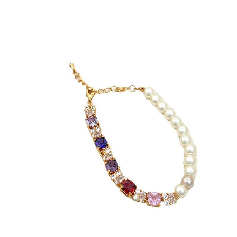 Fashion Commuter Full Diamond Color Zircon Versatile Bracelet For Women