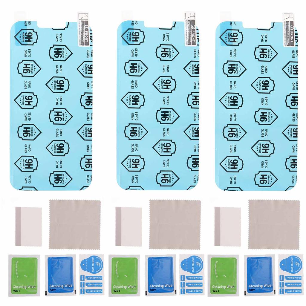3pcs Screen Protector PET Anti Scratch Anti Fingerprint High Definition 9H Nano Explosion Proof Phone Film for IPhone 13