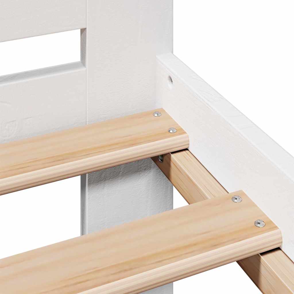Solid Wood Bed without Mattress White 200x200 cm Pine Wood