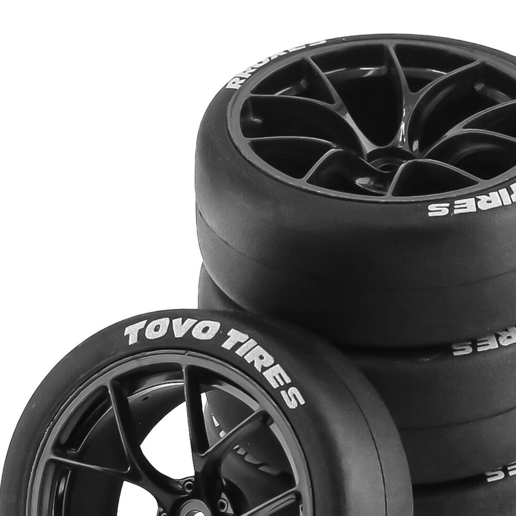 4 Pack Replacement Rubber Drift Tires for TT02 1:10 on-Road RC Car