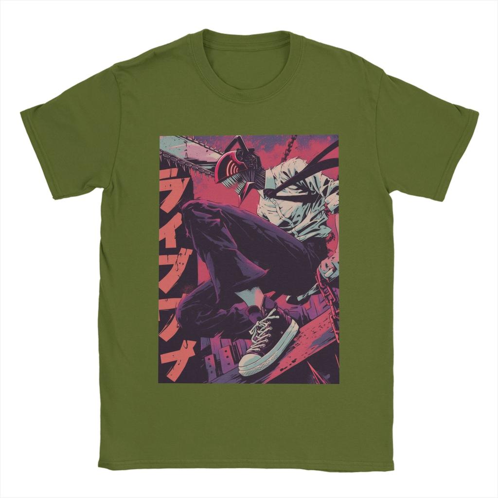 Men Anime Chainsaw Man T Shirts Kobeni Manga Denji Power Reze Cotton Clothing Short Sleeve T Shirt O Neck Casual Tee Shirt