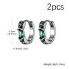 Stylish Green Zircon Minimal Hoop Earrings for Men, Vintage Small Huggie Earrings, Hypoallergenic Piercing Jewelry