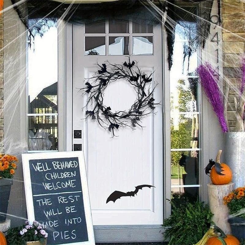 Halloween Plastic Unique Wall Hanging Party Decoration Pendants Arrange Props Wreath Garland Decorative 3 Styles