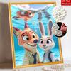 Disney DIY Pearl Art Painting Zootopia Nick and Judy In the Underwater World Home Wall Decoration Pearl Gem Painting Pictures Crafts Home Decoration
