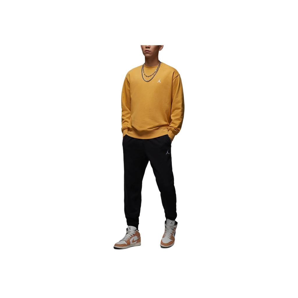 Jordan Brooklyn Fleece Crew Neck Sports Fashion Long Sleeve Sweatshirt Men sweatshirt Yellow-Brown FV7296-229