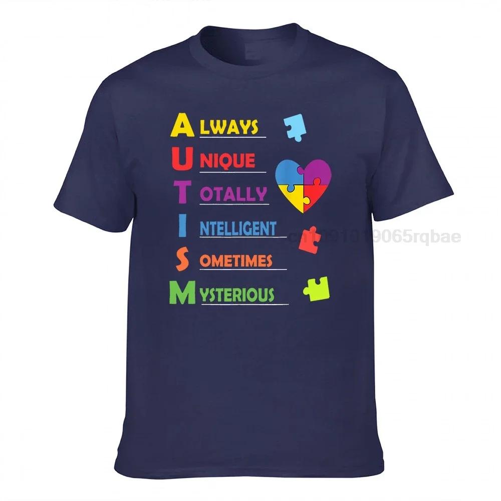 Autism Awareness Autism Acronym And Puzzle Piece Tshirt Cotton Unisexs T Shirt Printed On T Shirt Coupons Party