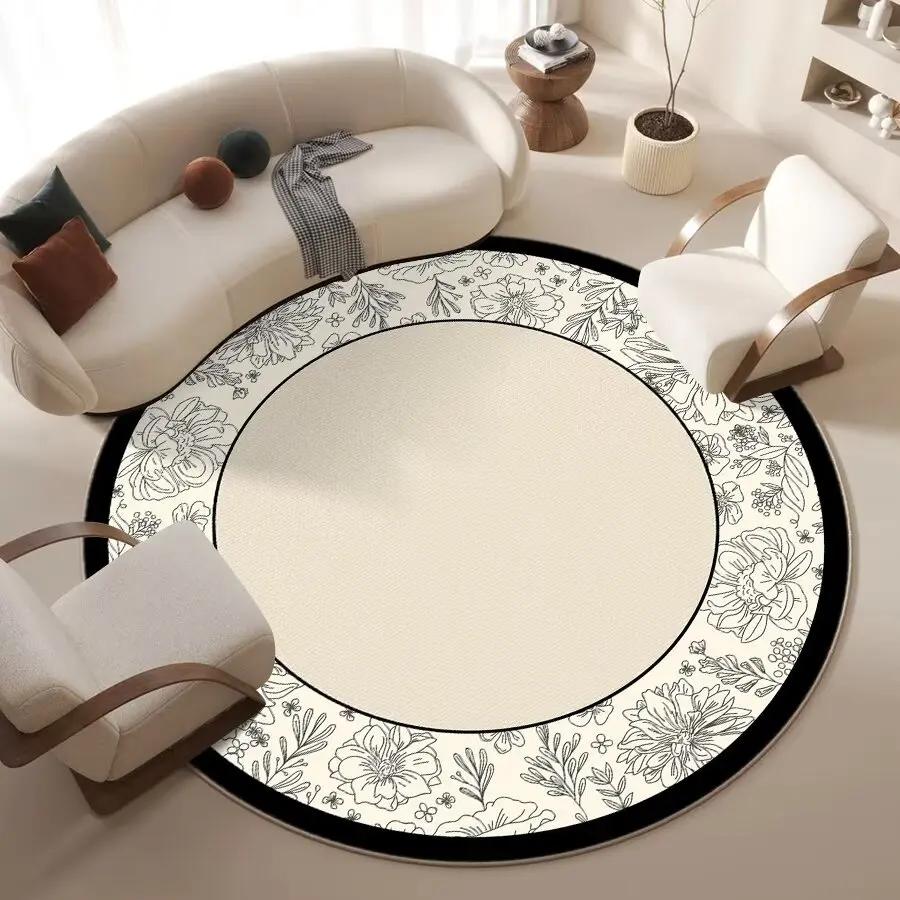 Nordic White Round Carpet Living Room Decoration Fluffy Soft Rugs for Bedroom Bedside Floor Mat Home Washable Non-slip Rug