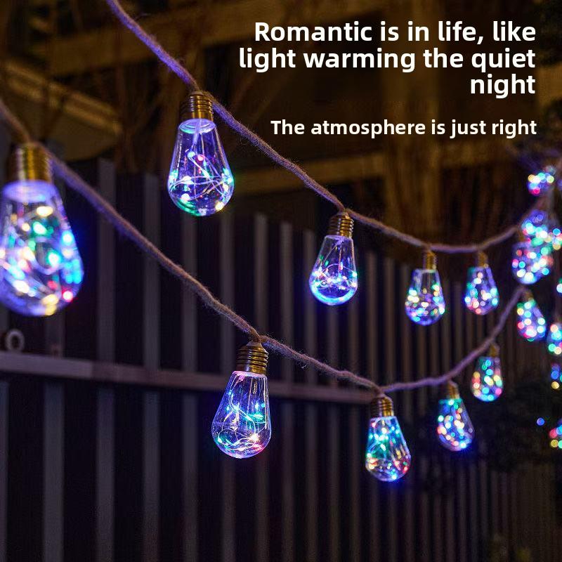 

LED Solar Fairy Courtyard Atmosphere Light String Outdoor Waterproof Bottle Light for Garden Fence Balcony Courtyard Decoration 8M16 Bulbs