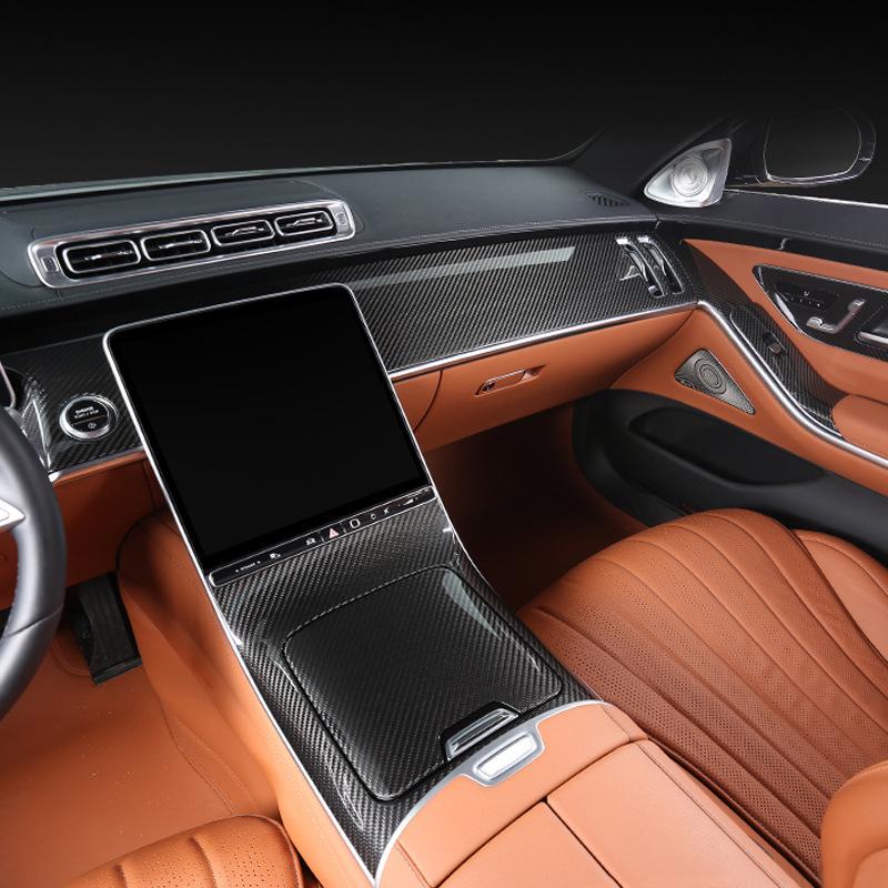 Mercedes-Benz S-Class W223 Dry Carbon Fiber Center Console Trim