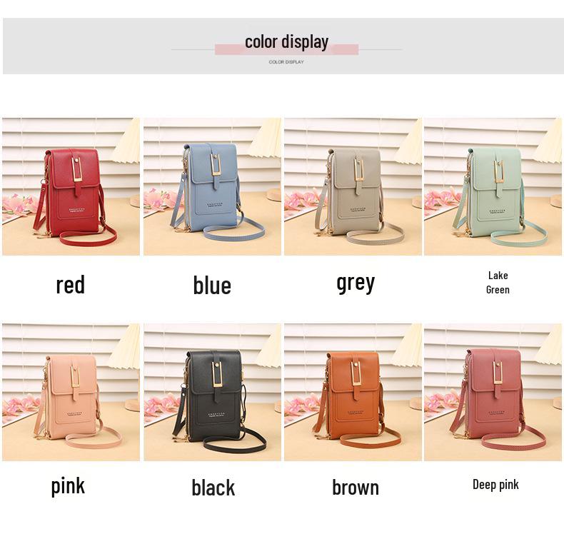 Urban Minimalist Women's Touchscreen Crossbody Bag – Multifunctional Card Holder & Coin Purse 