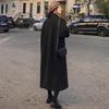 Winter Women's Over-the-Knee Mid-Length Woolen Outer Wear Korean Style Student Loose Mori Style Thickened Black Woolen Coat