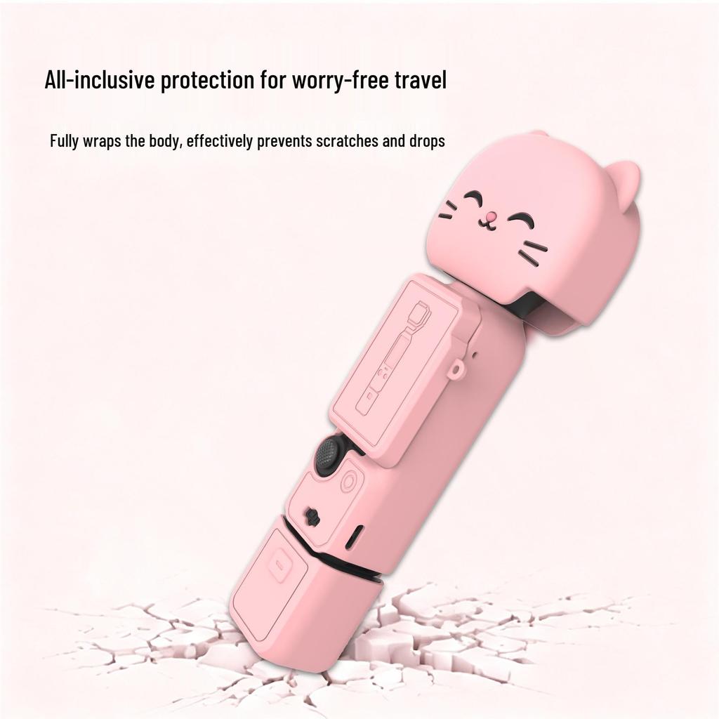 DJI Pocket 4 Full Coverage Silicone Protective Case - Anti-Scratch, Anti-Drop, KT Cat Style Camera Accessories