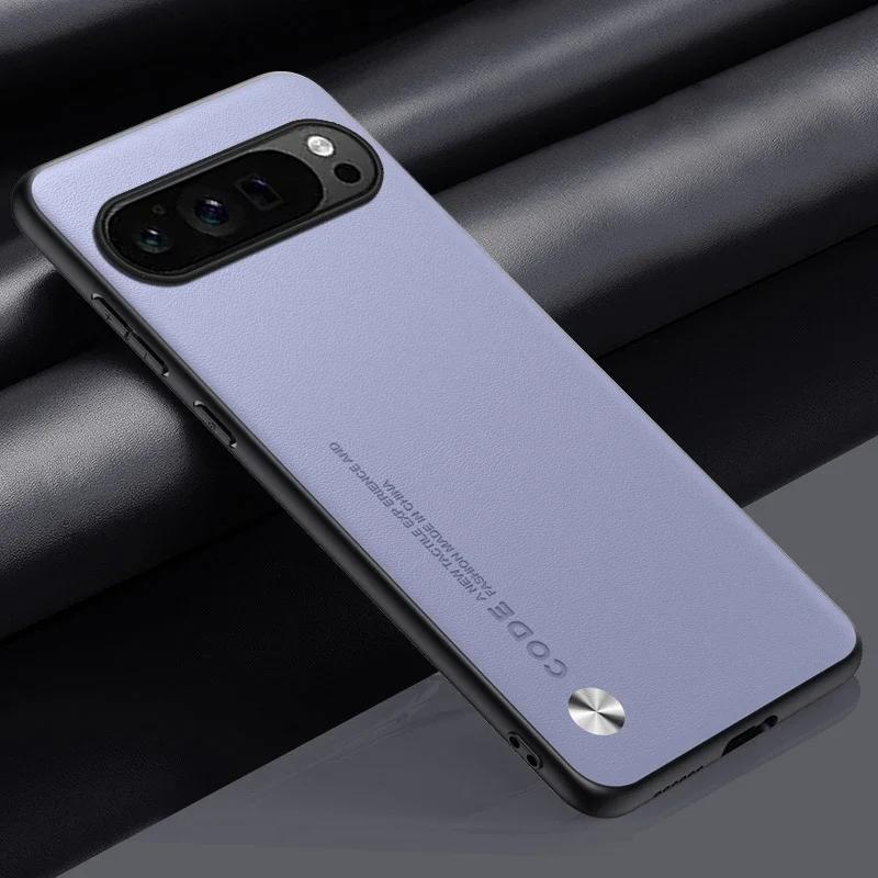 Business Leather Texture Ultra Slim Soft Phone Case For Google Pixel10 9 8 Pro XL Shockproof Solid Color Skin Feel Protect Cover