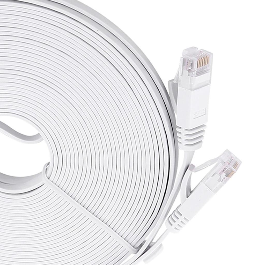 RJ45 CAT6 Ethernet Netzwerk Flaches LAN-Kabel UTP Patch Router-Kabel 1000M Weiß