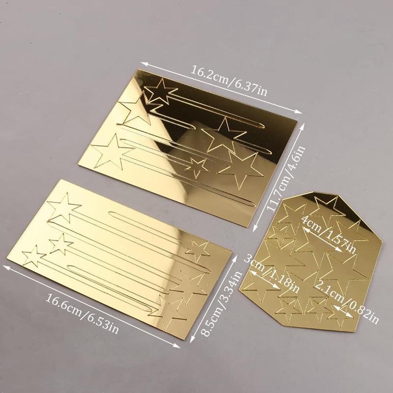 24Pcs Acrylic Gold Star Cake Topper Set Kids Birthday Party Decoration Wedding Christmas DIY Cake Decorating Tools Baby Shower