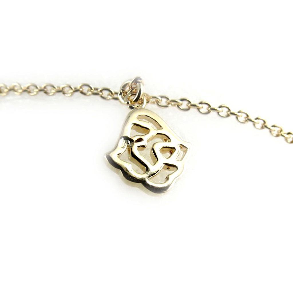 Les Trésors De Lily [K9110] - Gold Plated 'Hand of Fatima' Ankle Chain - 8x8 Mm