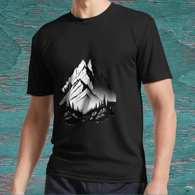 Nieuwe Bergen en bos Actief Logo Amerikaans T-shirt Grappig Maat S tot 5XL