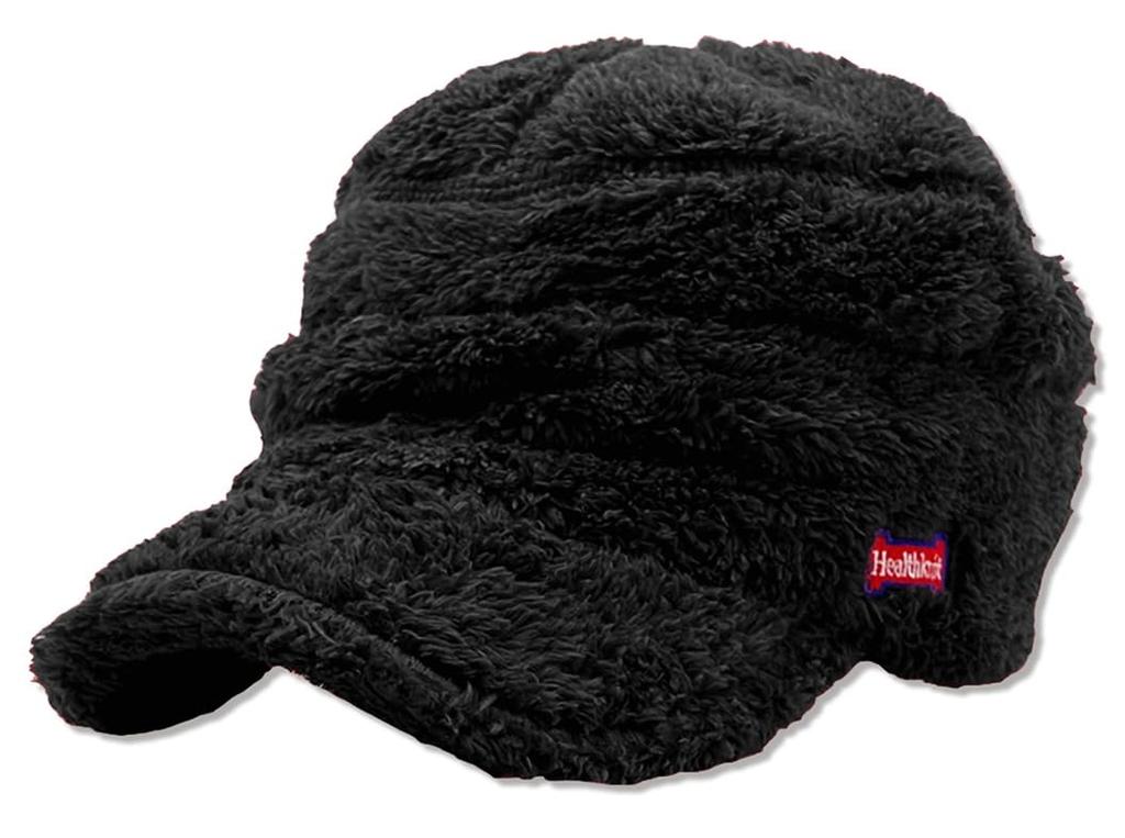 HealthKnit Boa Balloon and Stylish Free 80 Cap, Fluffy, Warm, (JP, Alphabet, Size, Black)
