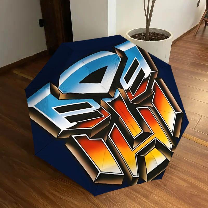 

1pc Transformers Logo Automatic Cute Umbrella | Portable Foldable 8-Rib Manual Open, Cute Halloween & Christmas Gift for Outdoor, Casual Accessory, Du